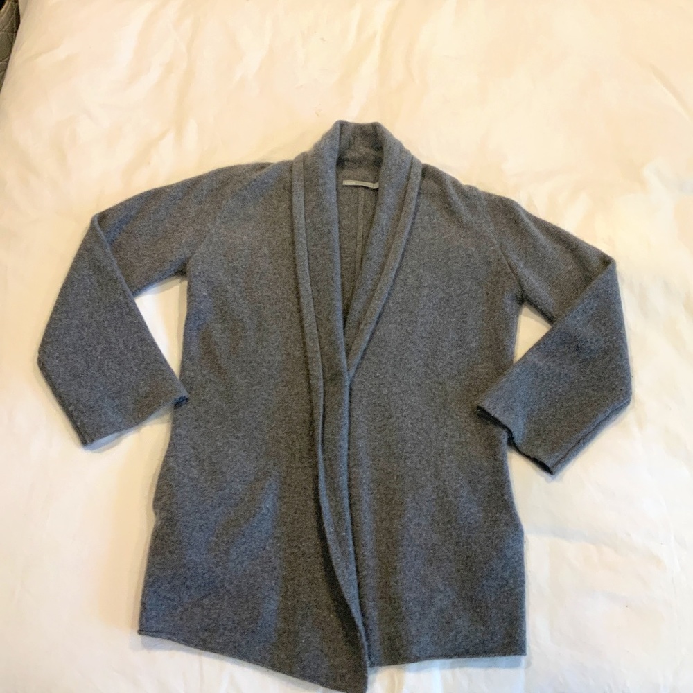 VINCE Gray Cashmere sweater, Small.  Open front